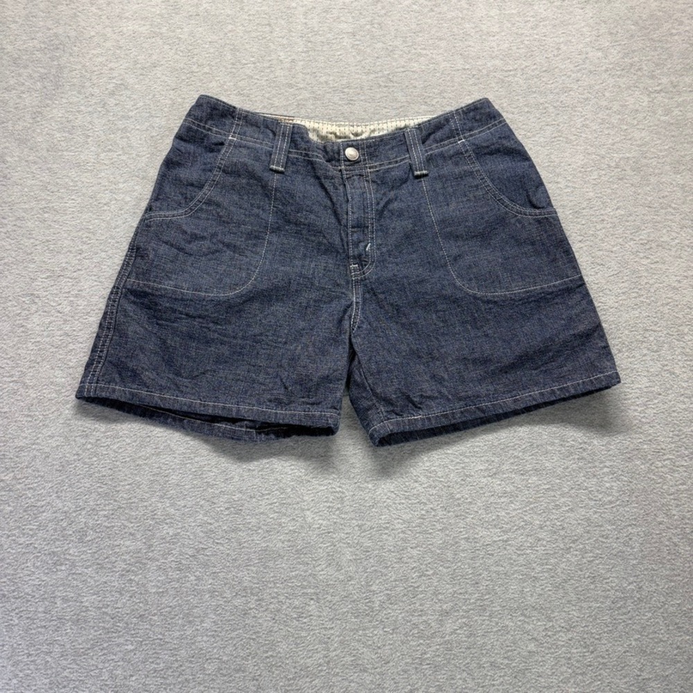 Vintage Levis Shorts Womens 8 Boyfriend Snap Pockets Dark Wash Y2K Denim